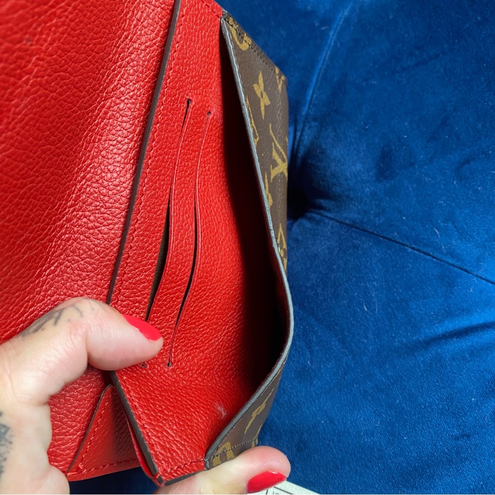 SOLD Authentic Louis Vuitton Cerise Monogram Canvas Pallas Compact Wallet Red - Picture 8 of 12